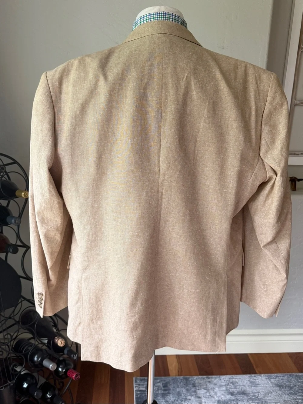 Stafford Men's Ivory Signature Linen Blend Tailored Blazer Jacket Size 52R
